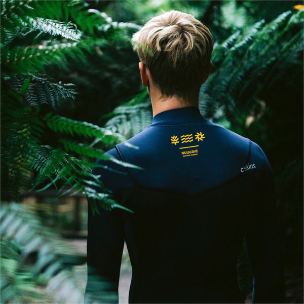 2025 C-Skins Herre NuWave Session 4/3mm Chest Zip Våddragt C-NSE43MCZ - Black / Bluestone X / Saffron
